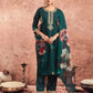 Silk Blend Embroidered Straight Kurta with Pant & Dupatta