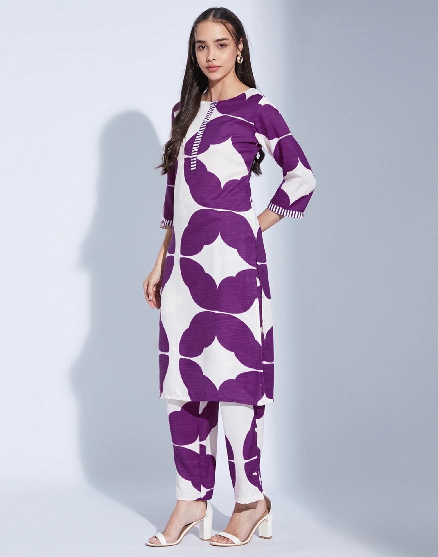 Purple cotton affordable co-ord set