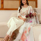 Off White Silk Blend Embroidered Straight Kurta Set for Women with Pant and Dupatta