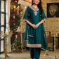 Blue Silk Embroidered Straight Kurta Set with Pant & Dupatta under 1250