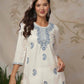 Rayon Chikankari Straight Round Neck Short Kurti