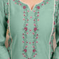 Green Silk Embroidered Straight Kurta Set with Pant and Dupatta