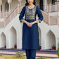 Silk Blend Weaving and Lace Straight Kurta with Pant & Dupatta