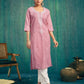 Cotton Embroidered Straight Kurti