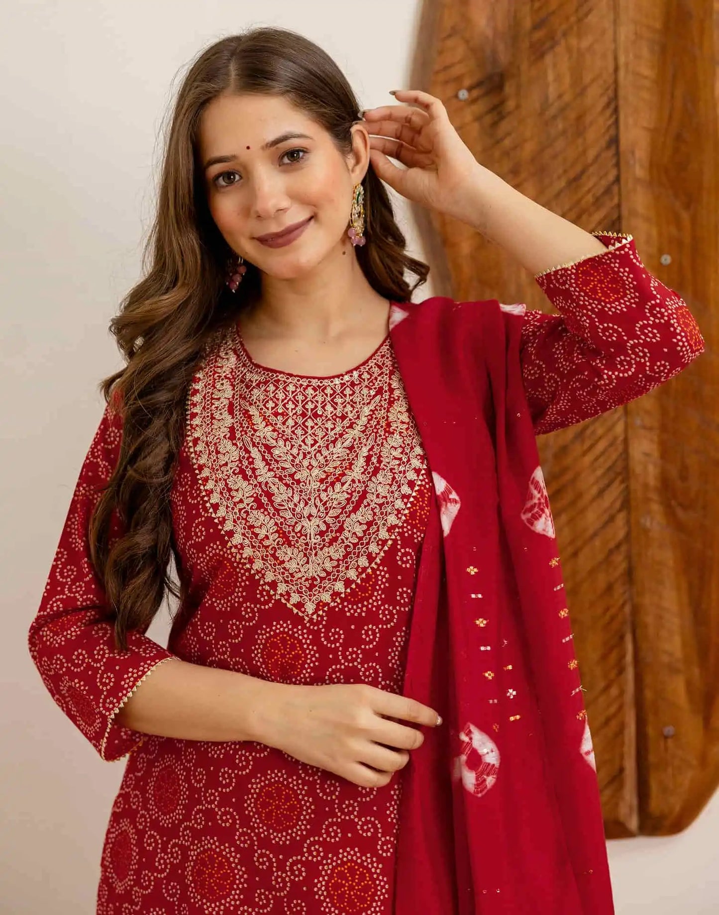 Cotton Printed Straight Kurta with Pant & Dupatta