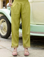 Skylee Silk Blend Embroidered Straight 3 Piece Kurta Set For Woman