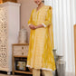Cotton Anarkali Printed V-Neck Kurta with Pant & Dupatta