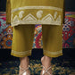 Affordable Mustard Chanderi round neck kurti set dupatta