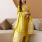 Yellow Silk Embroidered Straight Kurta Set with Pant & Dupatta for Women under 1299