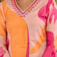 Cotton Straight Printed V-Neck Kurta with Pant & Dupatta