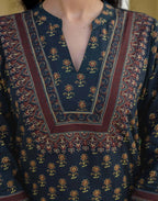 Skylee Viscose Rayon Printed Straight 3 Piece Kurta Set For Woman