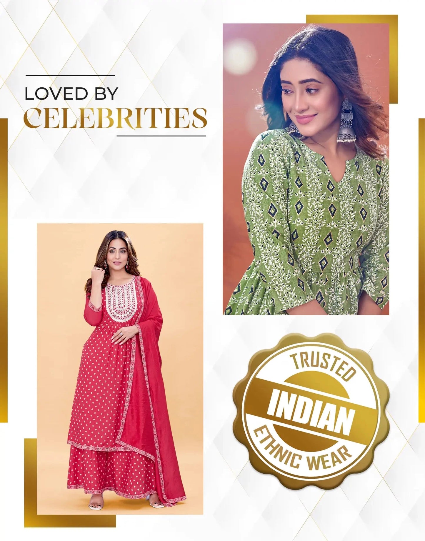 Silk Blend Embroidery Work and Gota Lace Straight Kurta with Pant & Dupatta