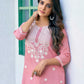 Cotton Embroidered Straight Kurti