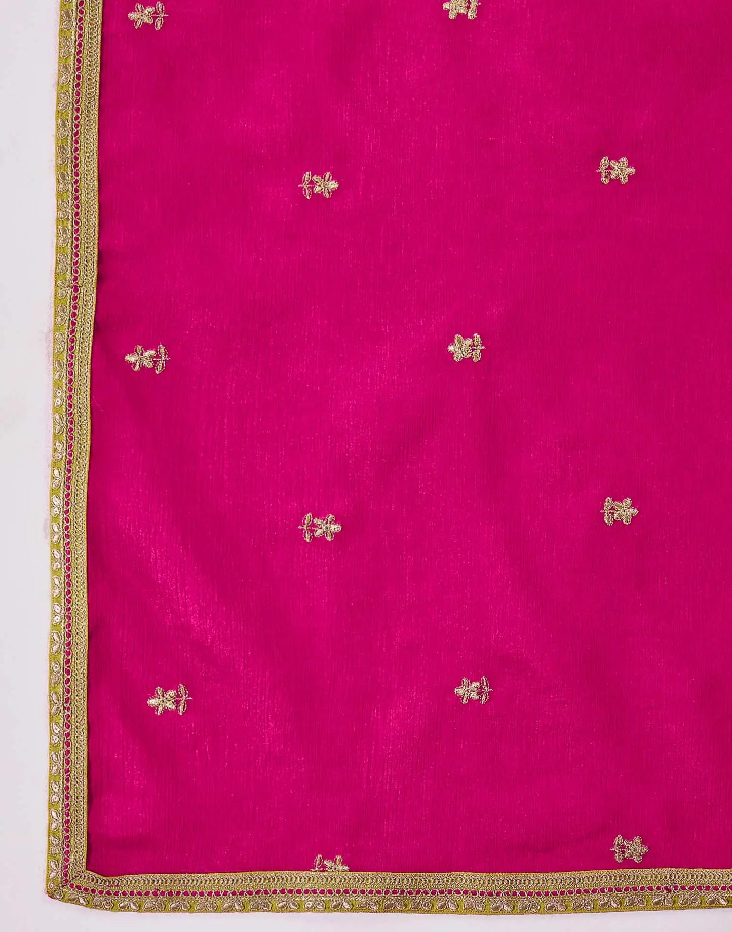 Silk Embroidered Straight Kurta with Pant & Dupatta