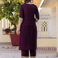 Silk Embroidery Straight Kurta with Pant & Dupatta