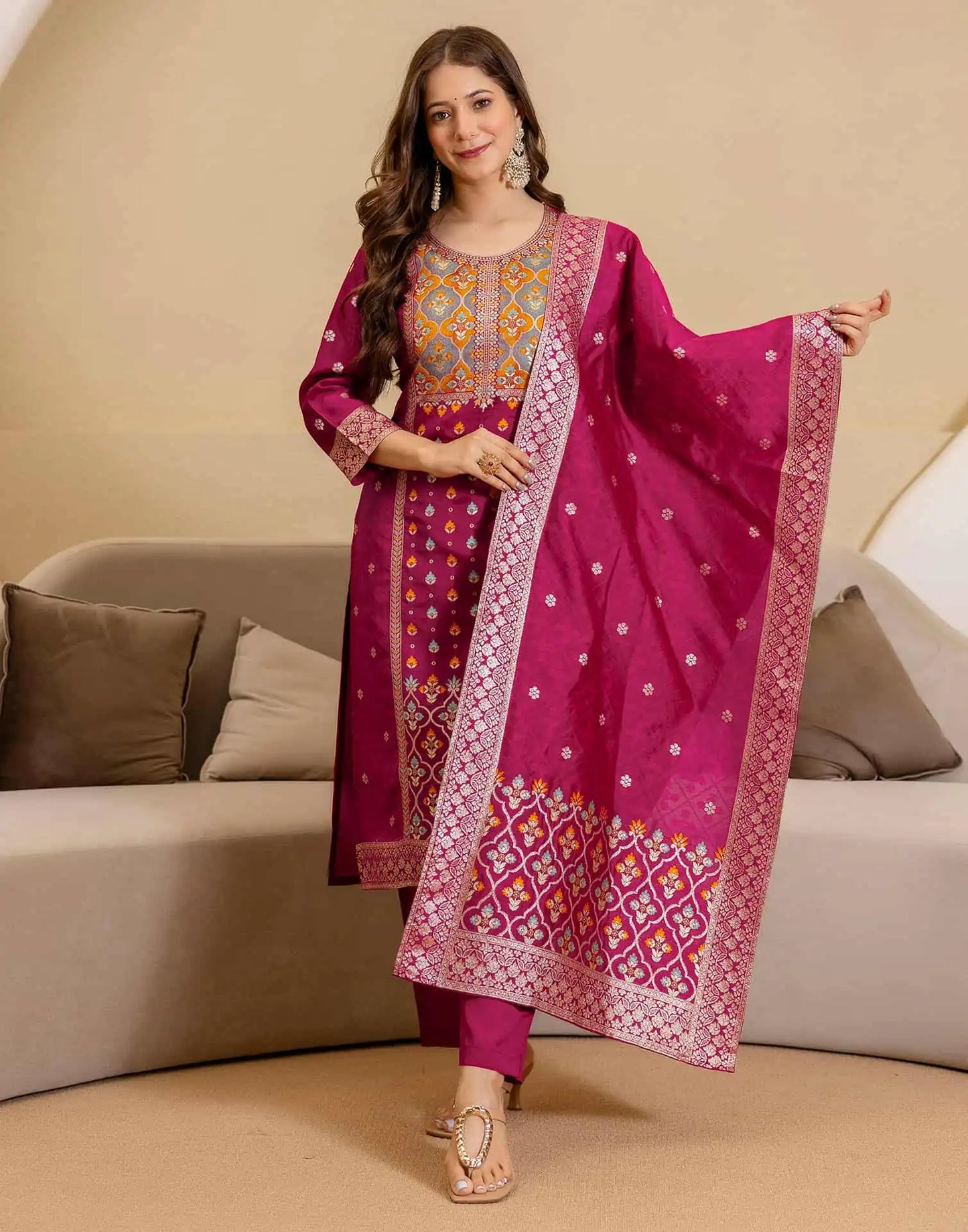 affordable slik kurta set 