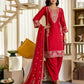 Silk Straight Embroidery Round Neck Kurta with Pant & Dupatta