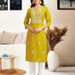 Cotton Embroidered Straight Kurti