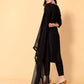 Black Rayon Straight Kurta Set with Sequence Embroidery under 1000