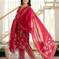 Red Cotton Printed Straight Kurta Set with Pant & Dupatta for Wome Casual & Daily Wear Floral Design Under 799