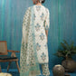Rayon Floral Printed and Printed Lace Straight Kurta with Pant & Dupatta