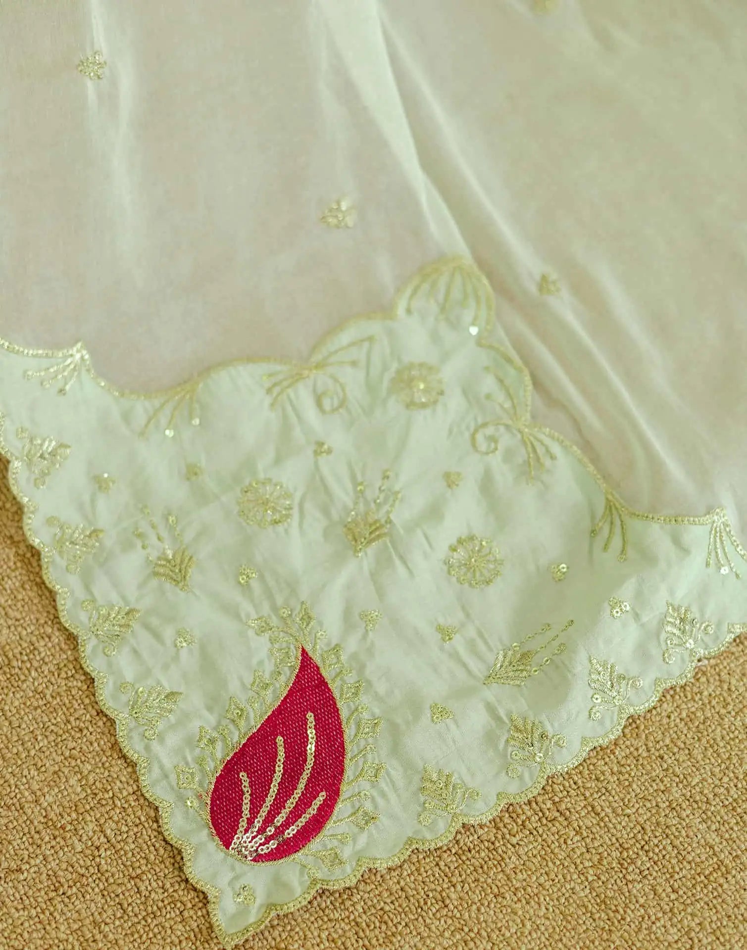 Green Georgette Embroidered Kurta Set with Pant & Dupatta