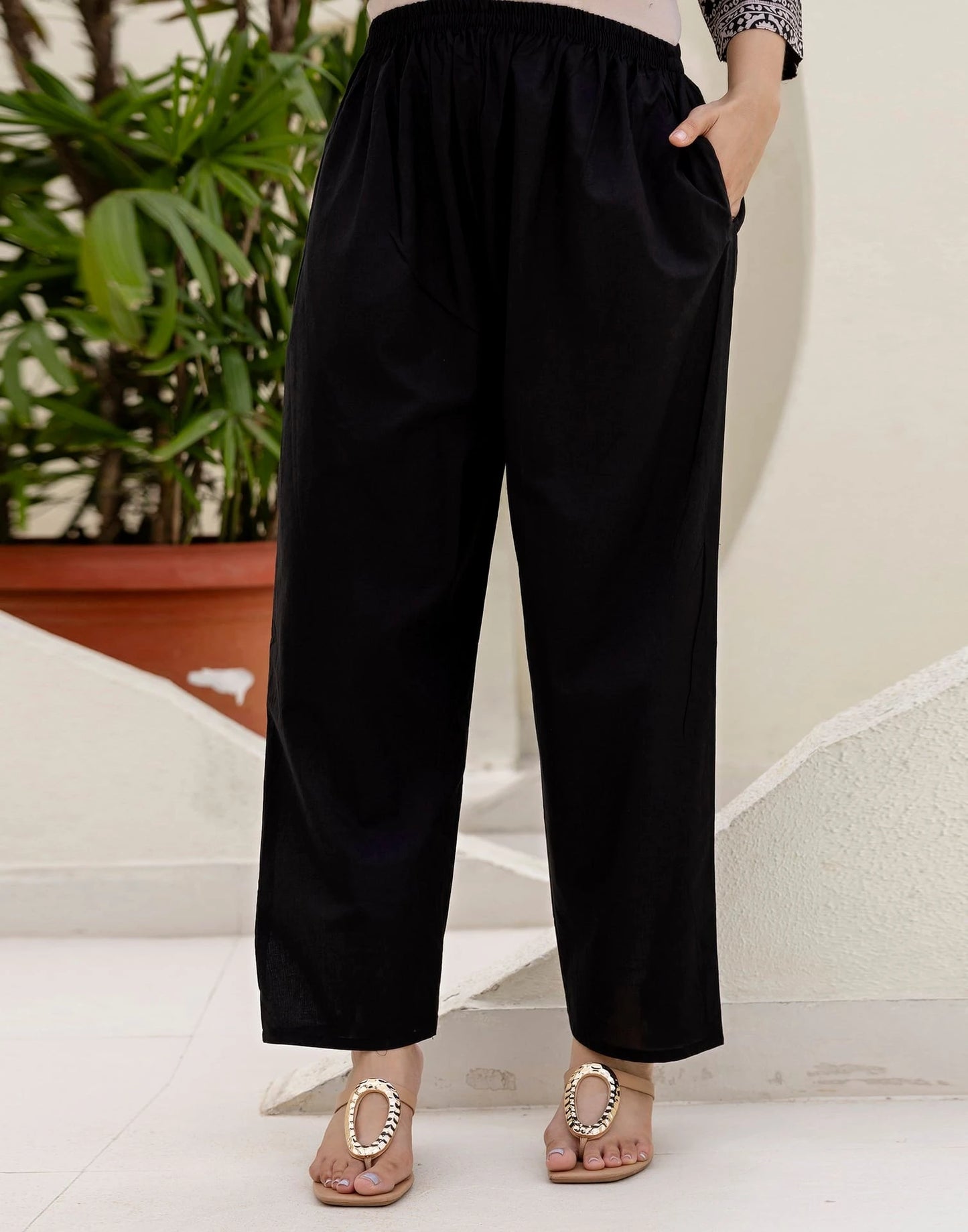 Cotton Straight Embroidery V-Neck Kurta with Pant & Dupatta