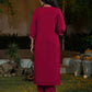 Silk Straight Embroidery Round Neck Kurta with Pant & Dupatta