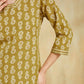 Cotton Blend Printed and Lace Straight Kurta with Pant & Dupatta
