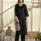 Affordable Black Cotton Blend Kurta Set with Pant & Dupatta for Women