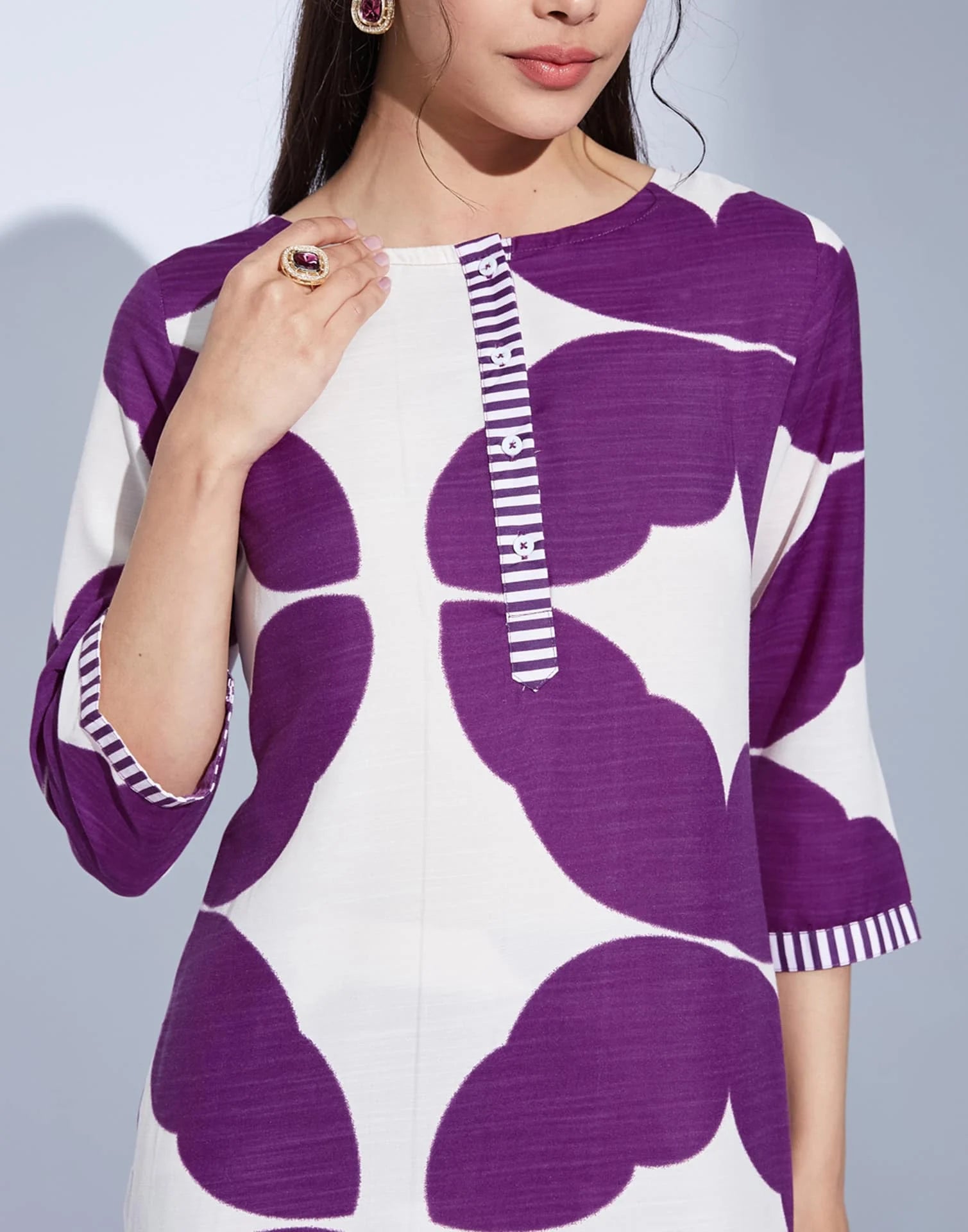 Purple cotton affordable co-ord set