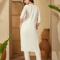 Cotton Embroidered Round Neck Straight Kurti
