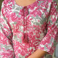 Cotton Straight Printed Keyhole Neck Kurta with Pant & Dupatta