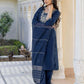 Silk Blend Weaving and Lace Straight Kurta with Pant & Dupatta