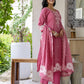 Cotton Straight Woven Design Round Neck Kurta with Pant & Dupatta