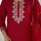 Cotton Blend Sequence, Embroidery and Lace Straight Kurta with Pant & Dupatta