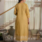 Affordable Beige Cotton Woven Straight Kurta Set Round-Neck Woven Cotton Kurti with Pant & Dupatta