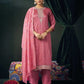 Silk Blend Embroidered Straight Kurta with Pant & Dupatta