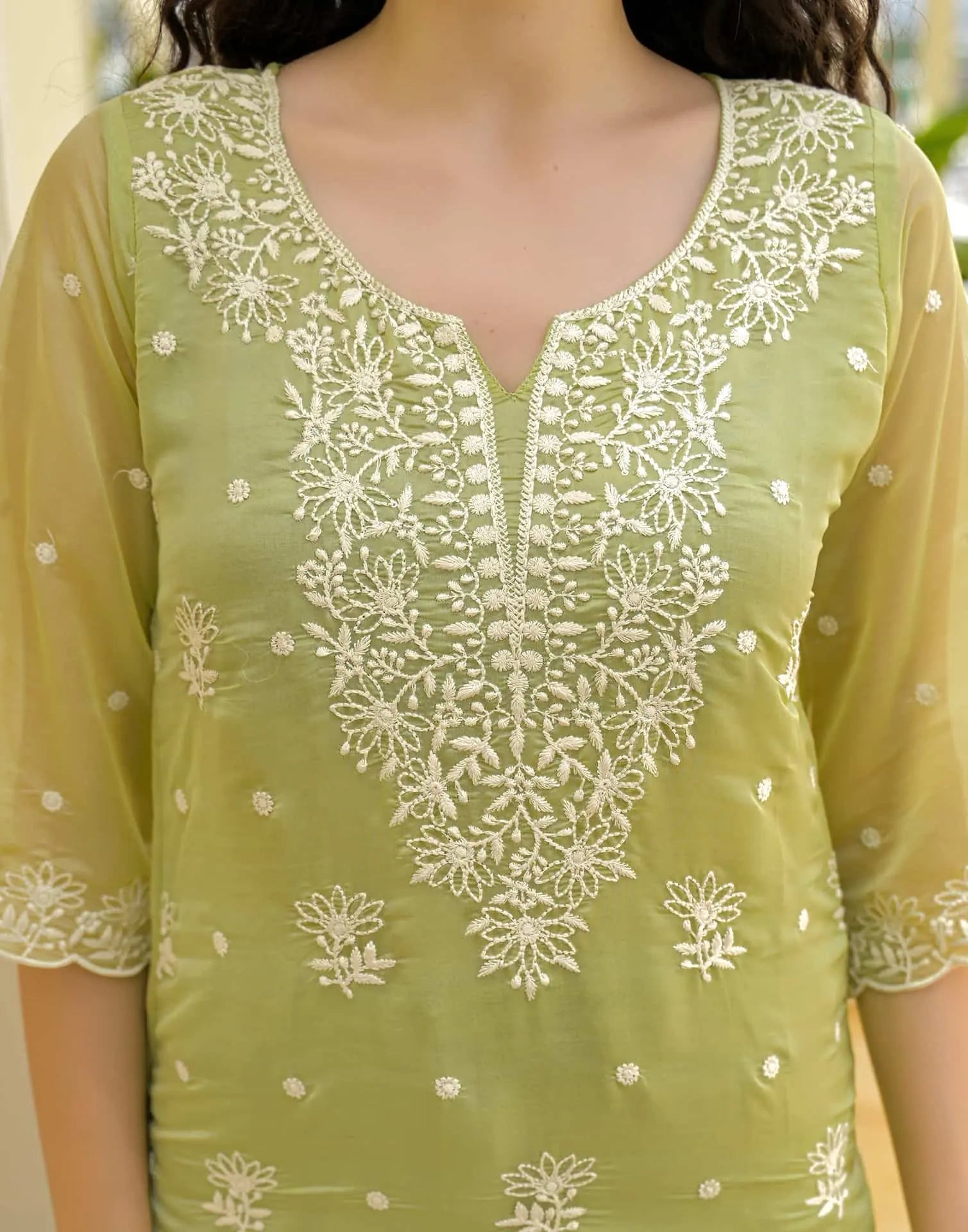 v neck short kurti for women