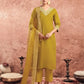 Cotton Blend Embroidered Straight Kurta with Pant & Dupatta