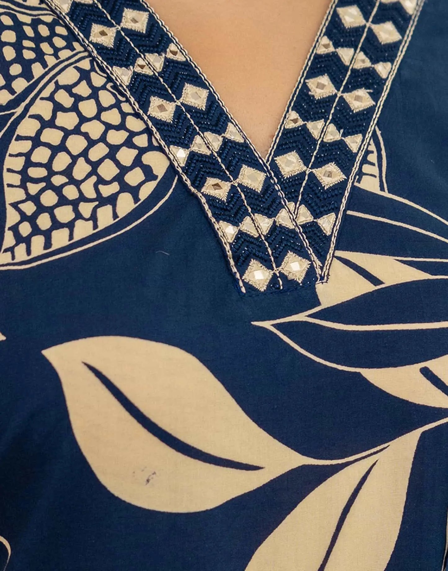 Blue Cotton Printed Straight Kurta Set with Pant & Dupatta under 799