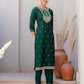 Silk Embroidery, Sequins Work and Gota Lace Straight Kurta with Pant & Dupatta