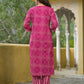 Cotton Straight Printed Round Neck Kurta with Pant & Dupatta