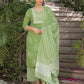 Cotton Embroidered V-Neck Straight Kurta with Pant & Dupatta