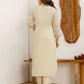 Beige Georgette Embroidered Kurta Set with Pant & Dupatta