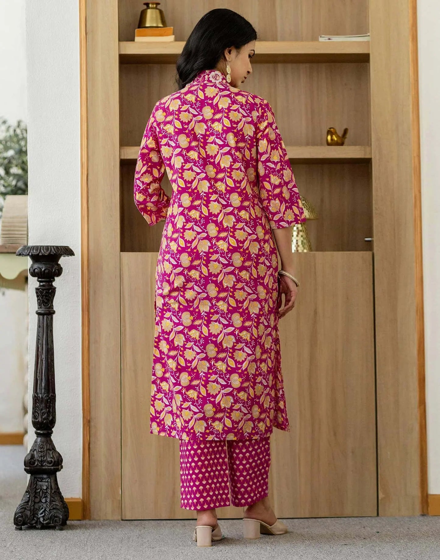 Cotton Printed and Embroidery Lace Anarkali Kurta with Pant & Dupatta