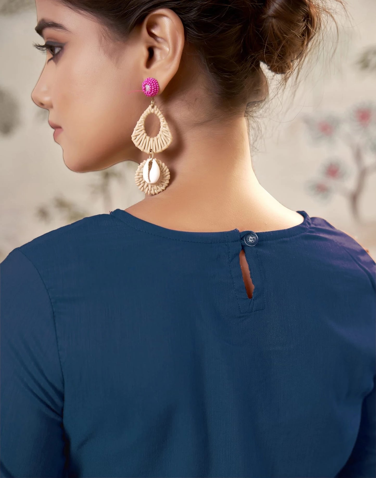 Cotton Embroidered Straight Kurti