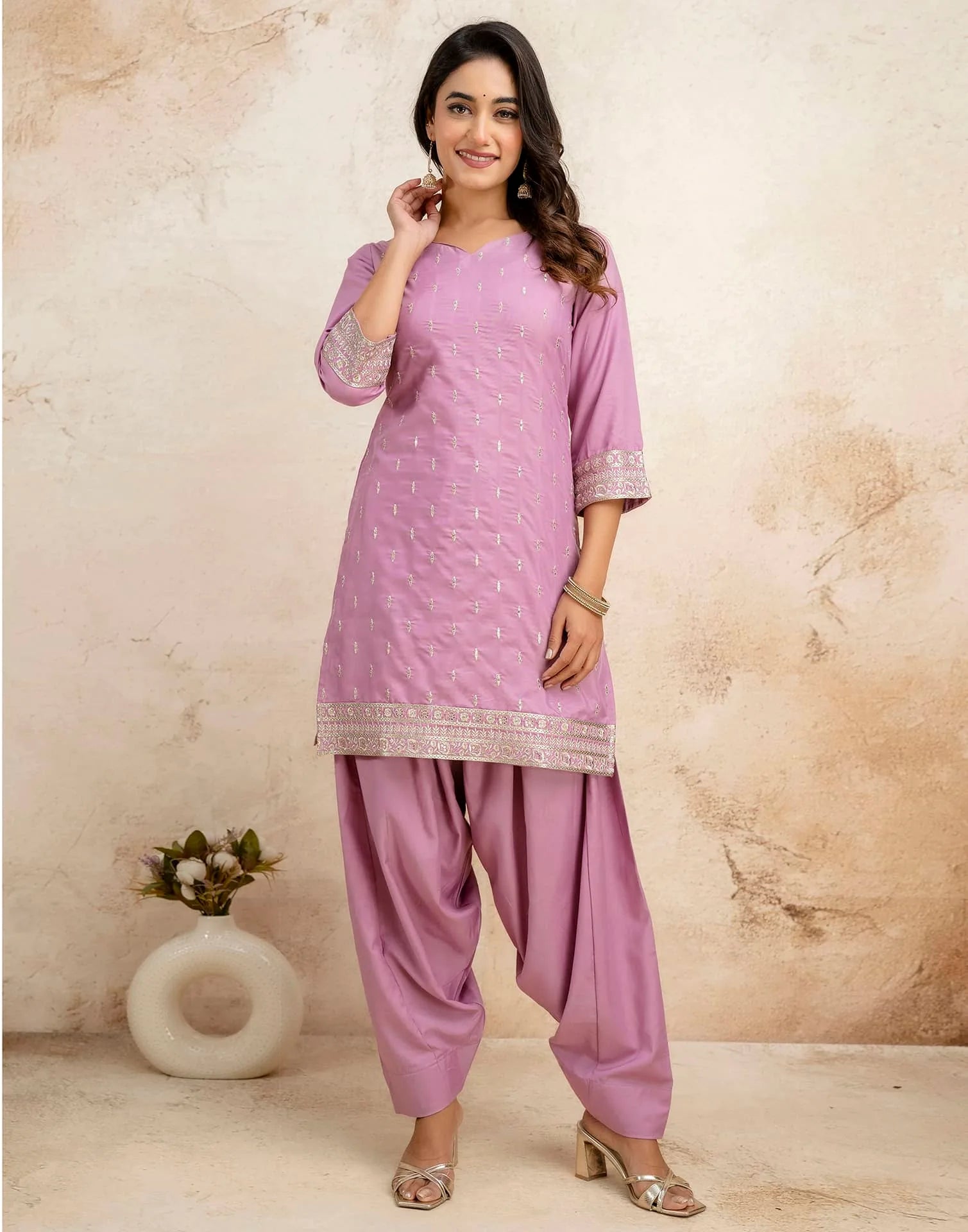 Rayon Straight Kurta Set with Sequence Embroidery under 1000