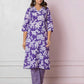 Affordable Purple Cotton Printed Straight Kurta Set under 799