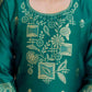 Green Silk Blend Woven Straight Kurta Set for Women with Pant & Dupatta
